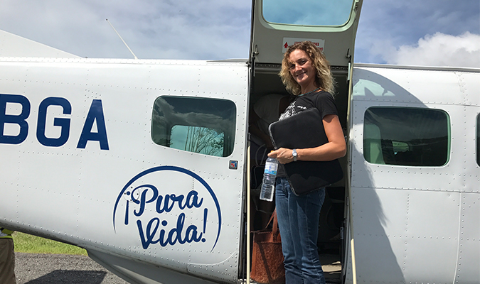 staff rebecca private plane journey costarica