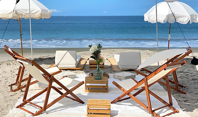 private remote beach club setup in costa rica